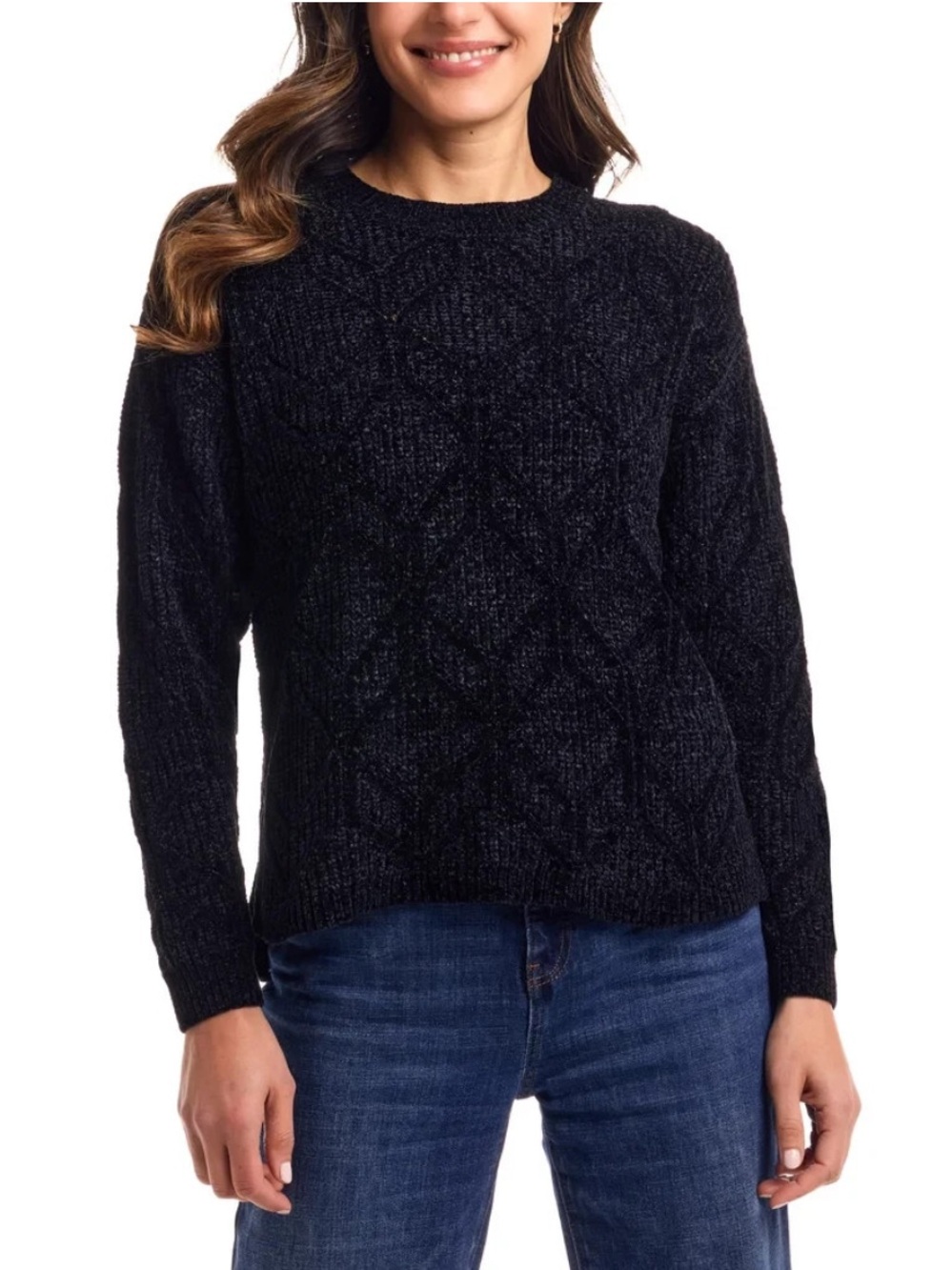 Weatherproof Chenille Cable Crewneck Sweater